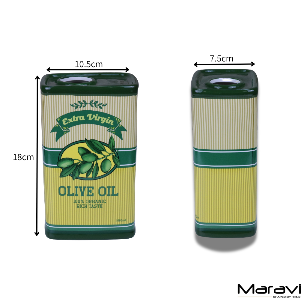 Norika Olive Oil Can Kitchen Vase - Dimensions