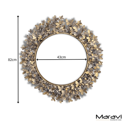 Eklora Gold Surround Butterfly Wall Mirror 82cm - Dimensions