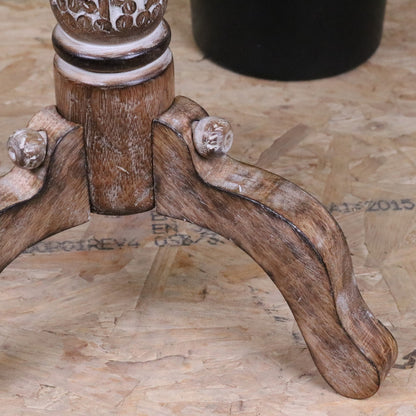 Malwa Round Wooden Pedestal Side Table