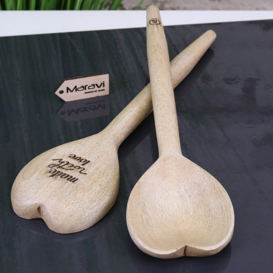 Marula Heart Wooden Spoon Set of 2 - Main Image