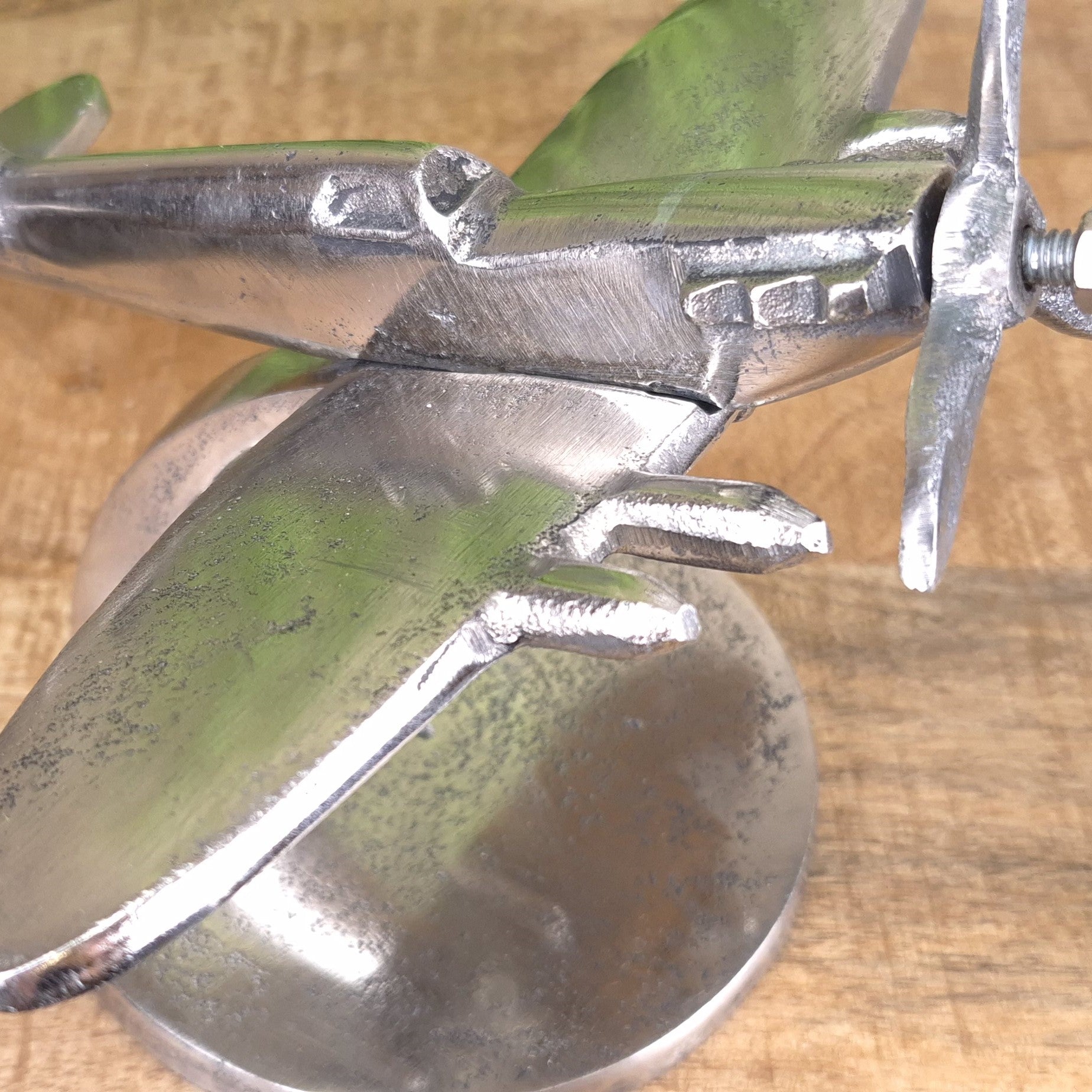 Meghna 20cm Spitfire Model Ornament - Closeup of Wing