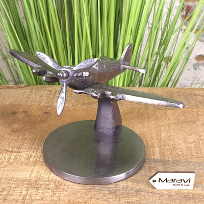 Meghna 20cm Spitfire Model Ornament Gunmetal Colour - Front View