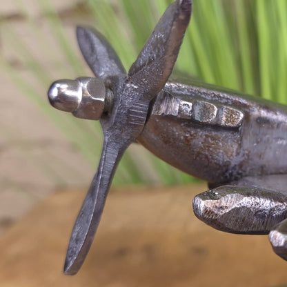 Meghna 20cm Spitfire Model Ornament Gunmetal Colour - Closeup of Paint Finish