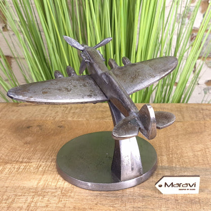 Meghna 20cm Spitfire Model Ornament Gunmetal Colour - Rear View