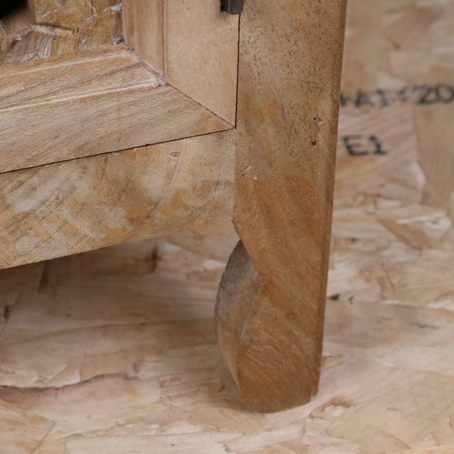 Mehira Mango Wood Bedside Cabinet - Closeup of Leg