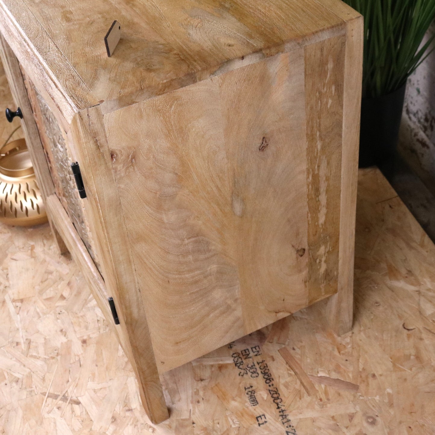 Mehira Mango Wood Bedside Cabinet - Side View