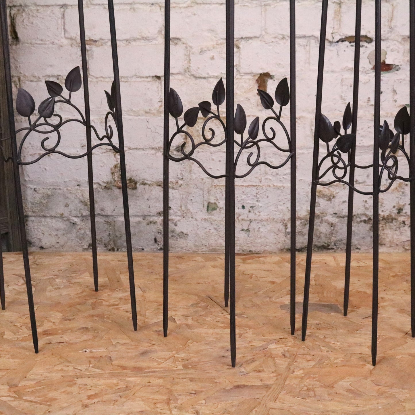 Metal Garden Obelisks Set of 3 - Closeup of Bases
