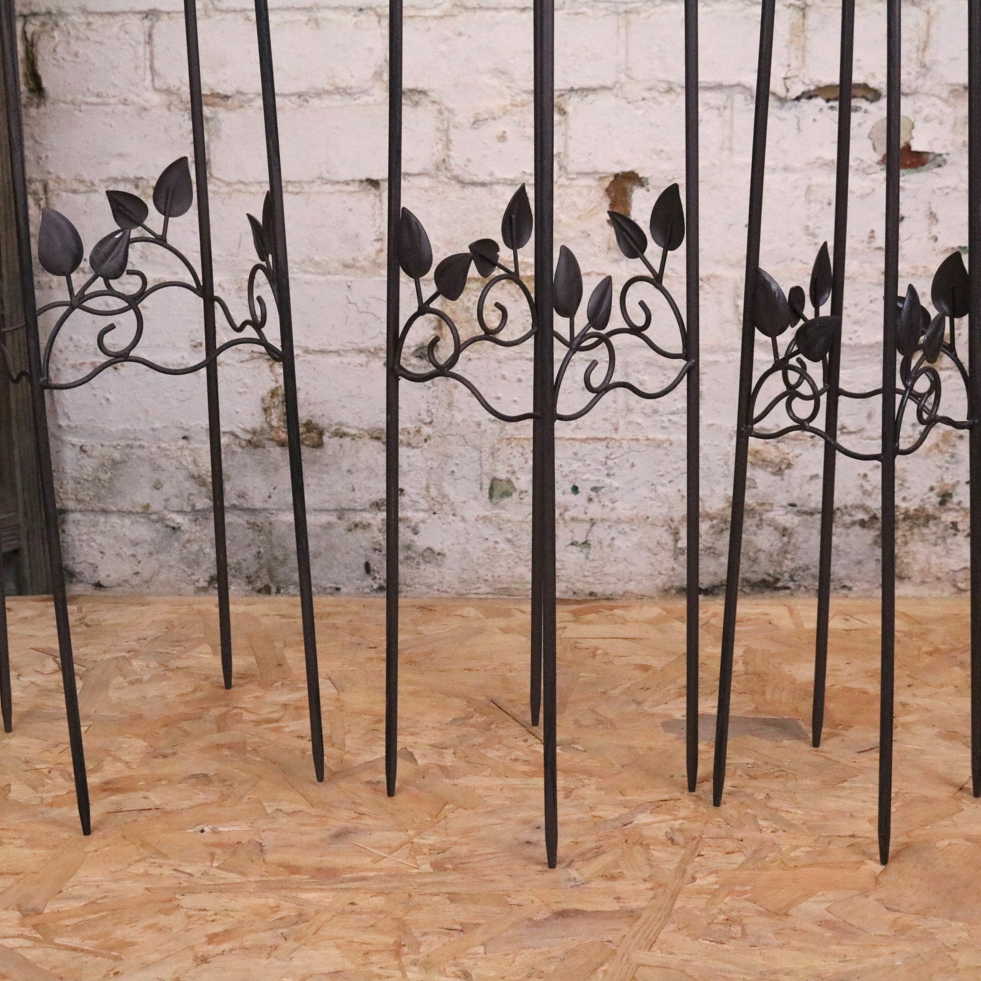 Metal Garden Obelisks Set of 3 - Closeup of Bases