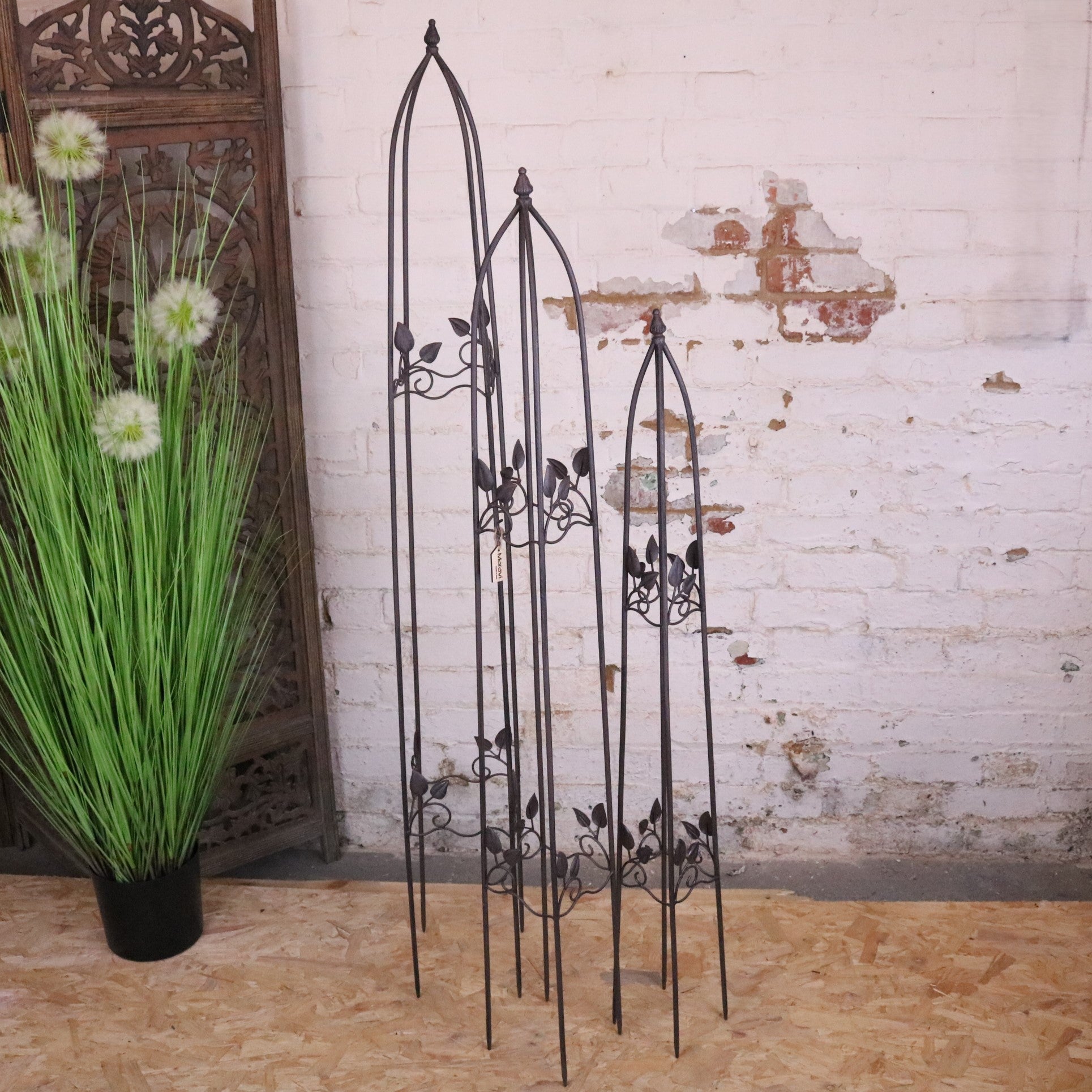 Metal Garden Obelisks Set of 3 Main Image of White Background