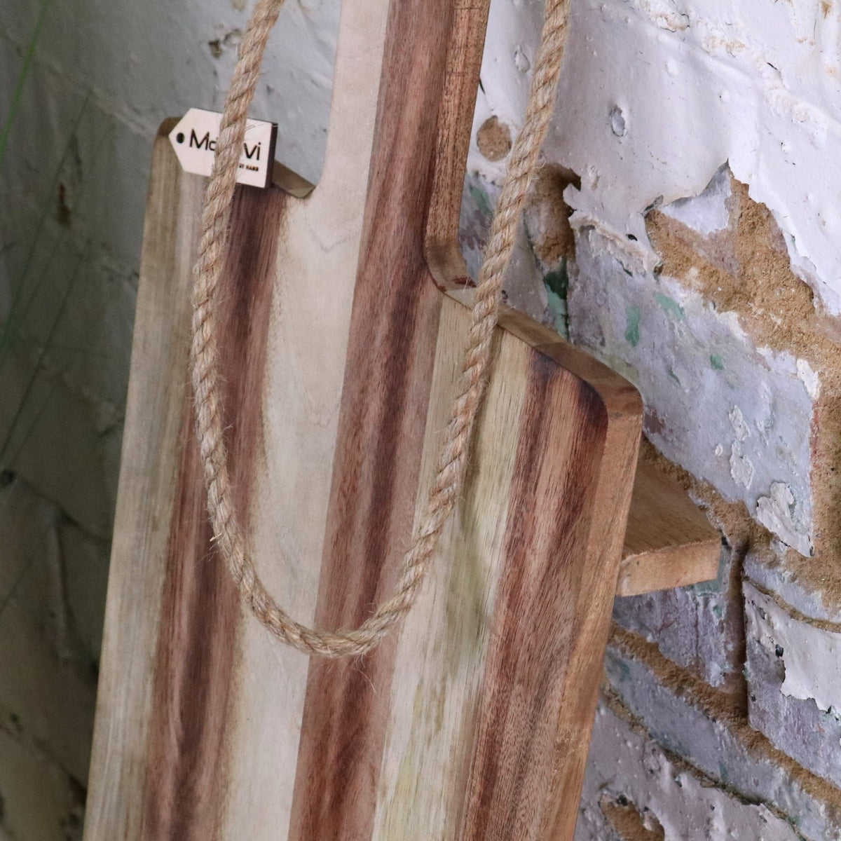 Mix Wood Wooden Large Serving Board 100cm - Showing Foot of Board