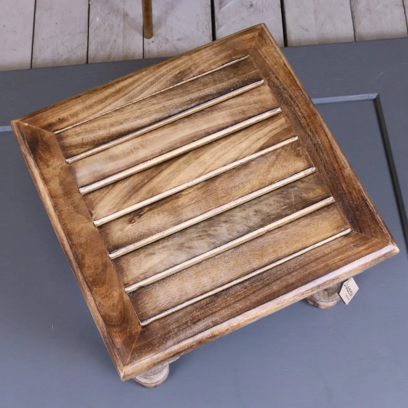 Mol Footstool Mango Wood - Top View