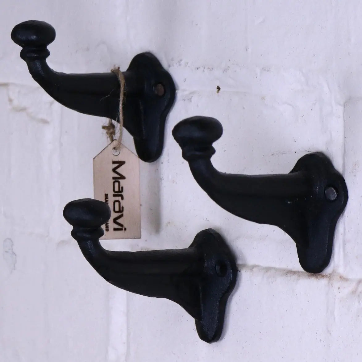Molari Single Coat Hook Tobar Style Set of 3 - Side View