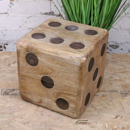 Monira Extra Large Dice Ornament 30cm Mango Wood - Main Image