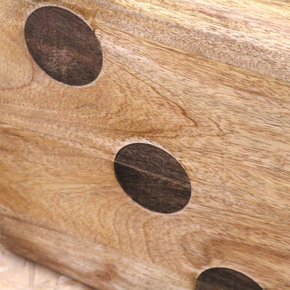 Monira Extra Large Dice Ornament 30cm Mango Wood - Closeup of Dots