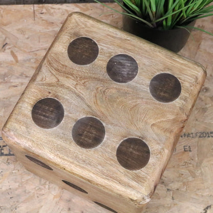 Monira Extra Large Dice Ornament 30cm Mango Wood - Top View