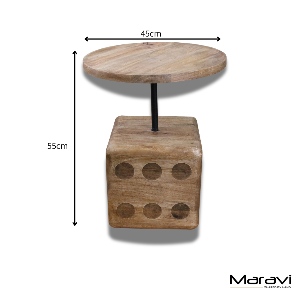 Monira Dice Side Table - Dimensions