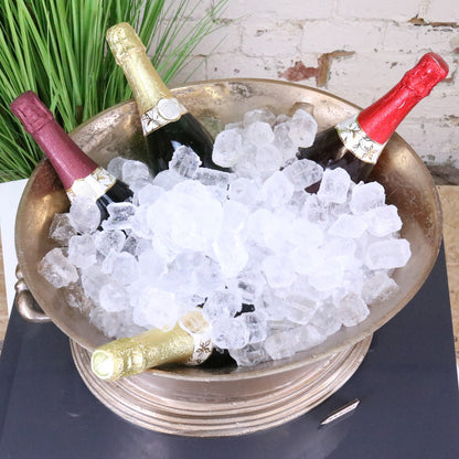 Moyar Champagne Bucket Large Ice Bath Champagne Gold - Top View with Ice