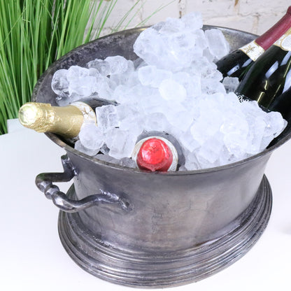 Moyar Champagne Bucket Large Ice Bath Gunmetal - With Ice Side View