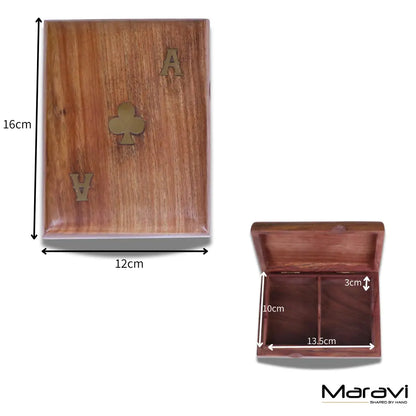 Nadu Double Wooden Playing Card Box - Dimensions