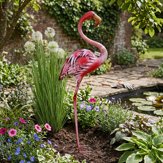Nala Flamingo Garden Ornament 119cm - Lifestyle Image
