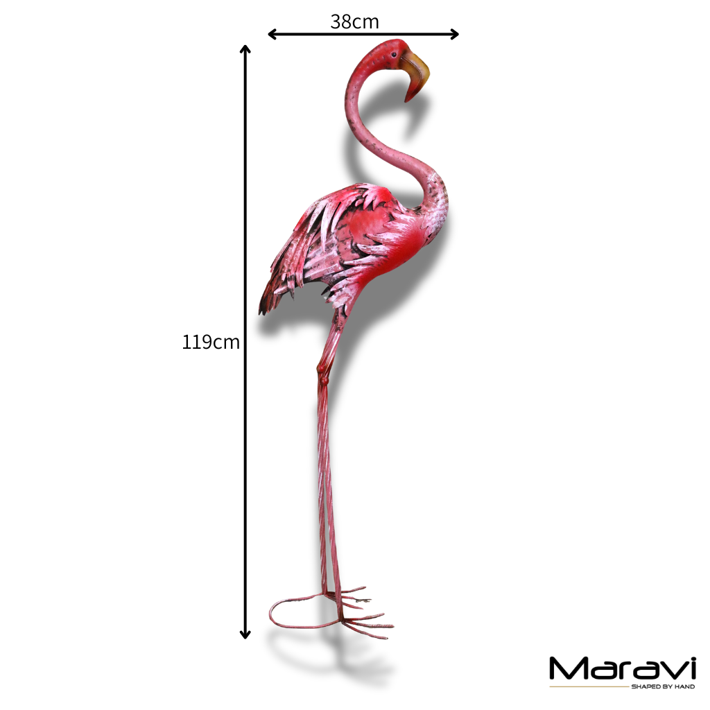 Nala Flamingo Garden Ornament 119cm - Dimensions