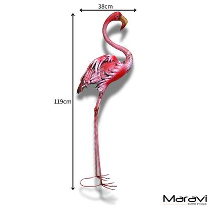 Nala Flamingo Garden Ornament 119cm - Dimensions