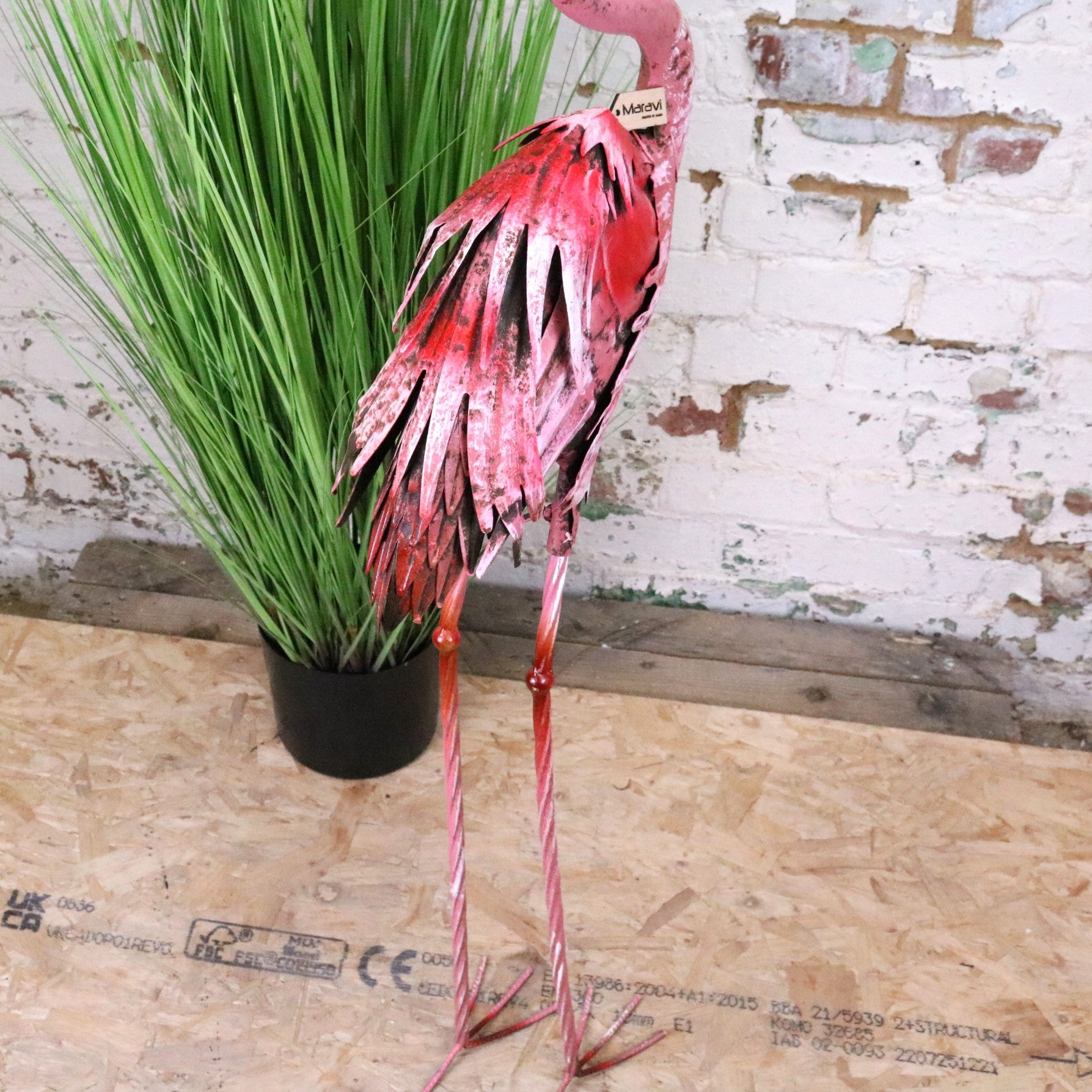 Nala Flamingo Garden Ornament 119cm - Rear View