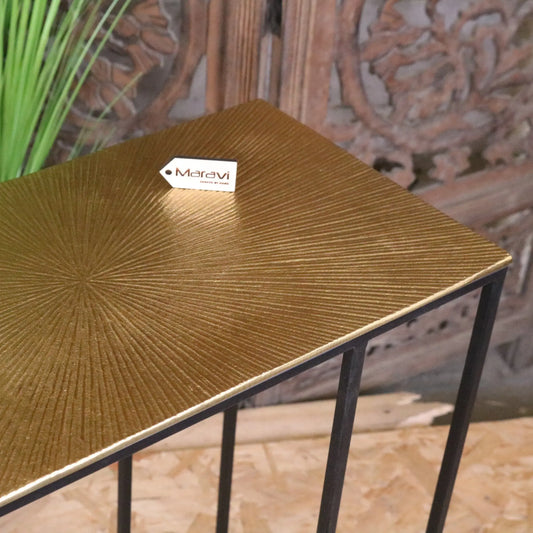 Nalora Gold Sofa Table - Closeup of Tabletop