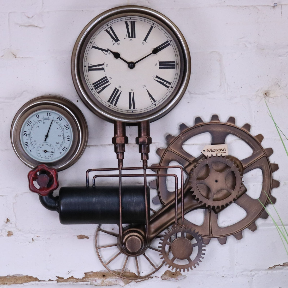 Navika Pipe Industrial Wall Clock - Main Image