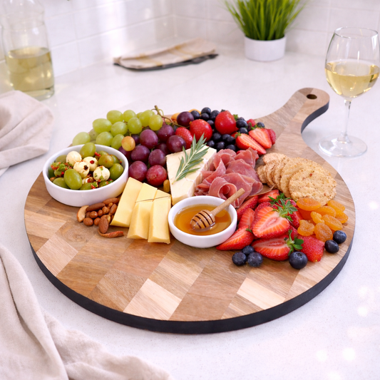 Navora Round Wooden Serving Board 40cm - Lifestyle Image