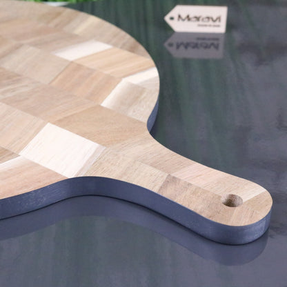 Navora Round Wooden Serving Board 40cm - Closeup of Handle