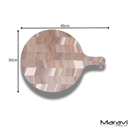 Navora Round Wooden Serving Board 40cm - Dimensions
