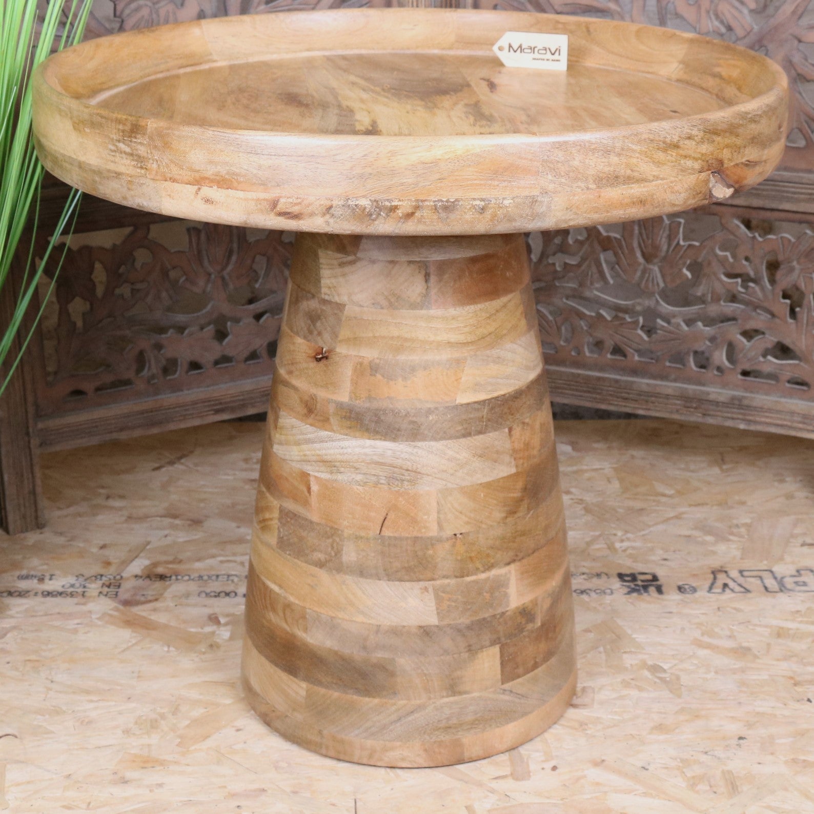 Niva Large Side Table Mango Wood - Front View