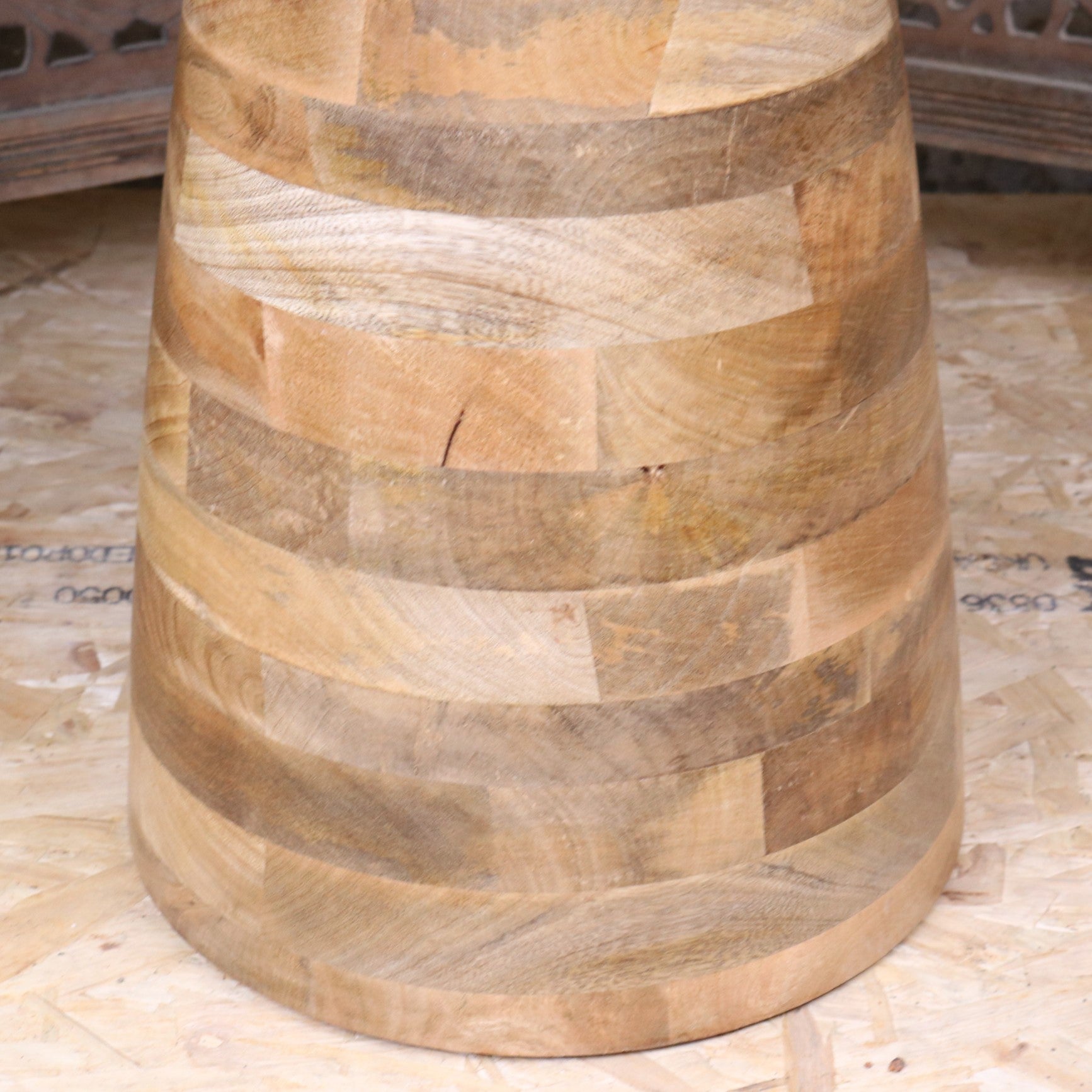 Niva Large Side Table Mango Wood - Closeup of Base