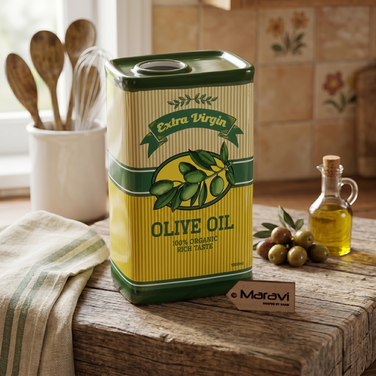 Norika Olive Oil Can Kitchen Vase - Lifestyle Image