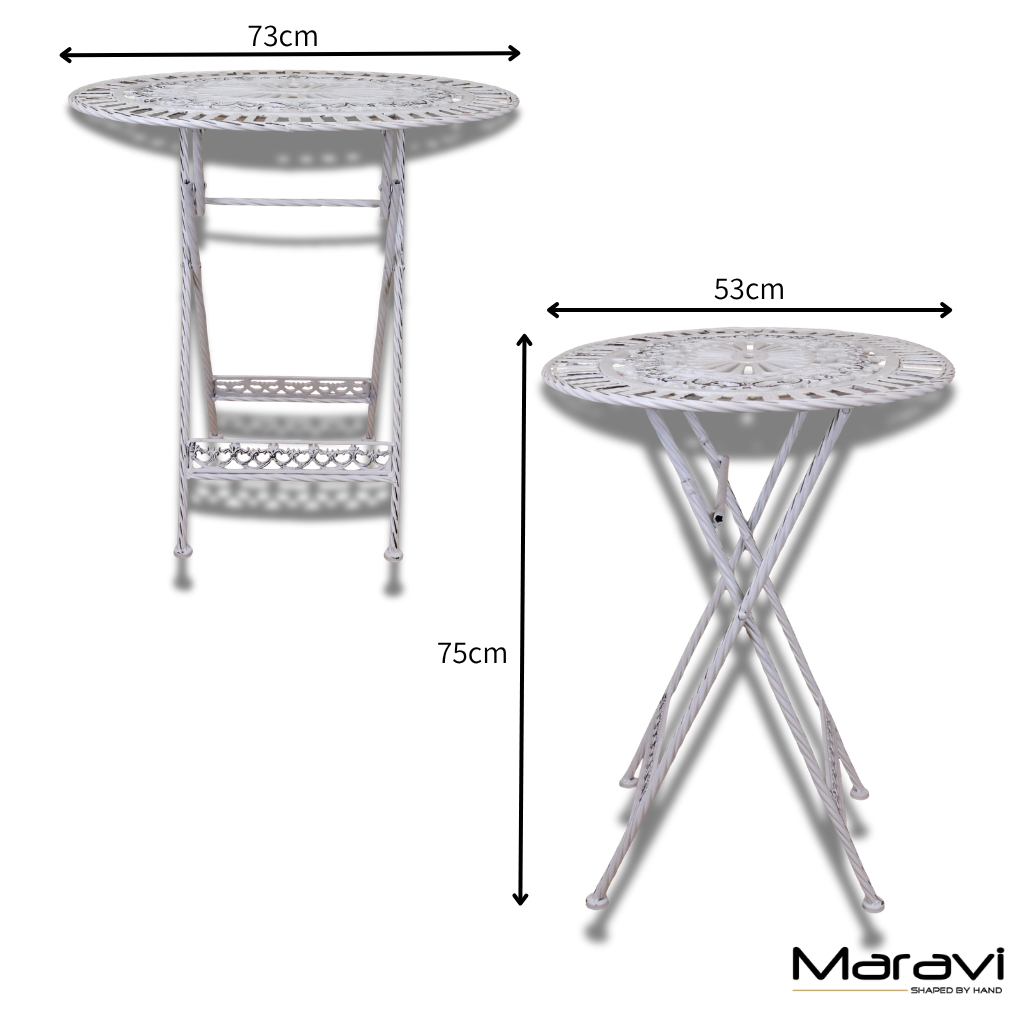 Odal 3 Piece Oval Garden Table and Chairs - Dimensions 1