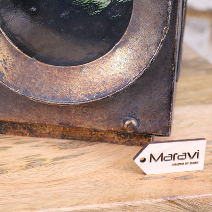Ojasvi Industrial Style Candle Lantern - Closeup of Corner
