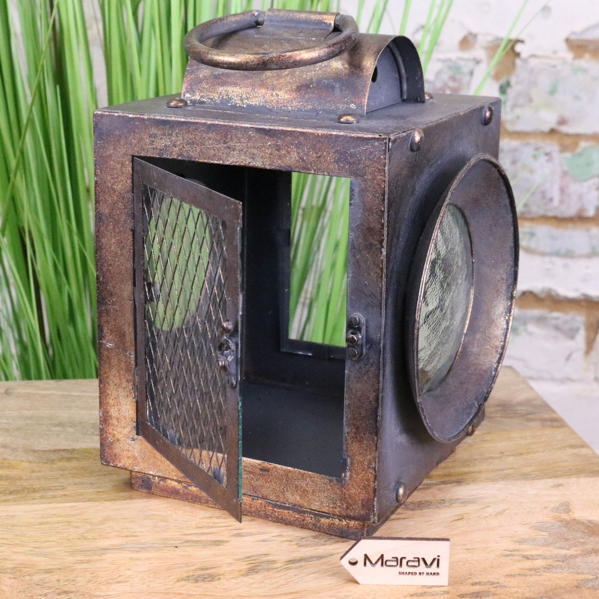 Ojasvi Industrial Style Candle Lantern - Door Open