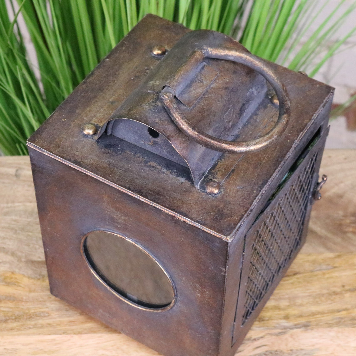 Ojasvi Industrial Style Candle Lantern - Top View
