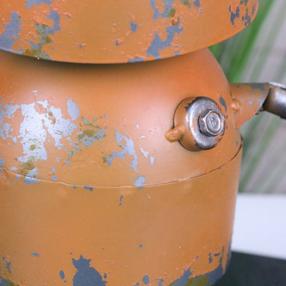 Orange Robot Ornament Springy Bobble Body - Closeup of Paint on Body