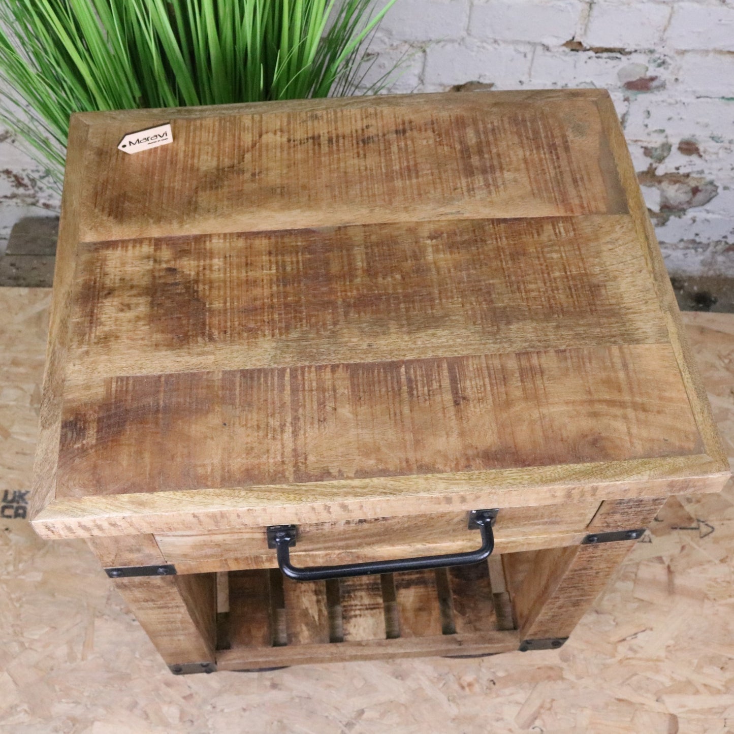 Perani Industrial Bedside Cabinet - Top View