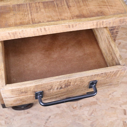 Perani Industrial Bedside Cabinet - Drawer Open