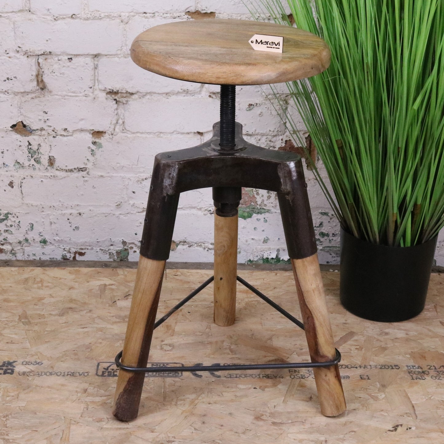 Raveta Adjustable Industrial Stool - Main Image