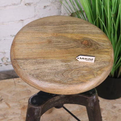 Raveta Adjustable Industrial Stool - Closeup of Seat