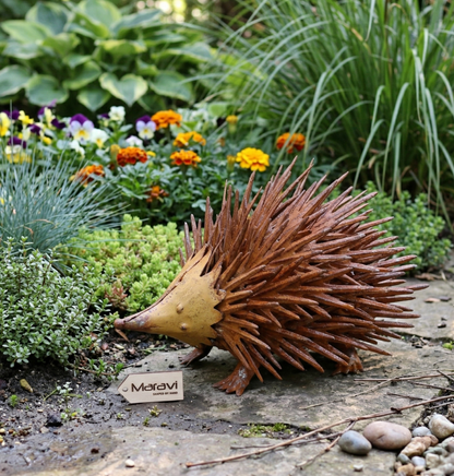 Rousel Hedgehog Rusty Garden Ornament Lifestyle Image