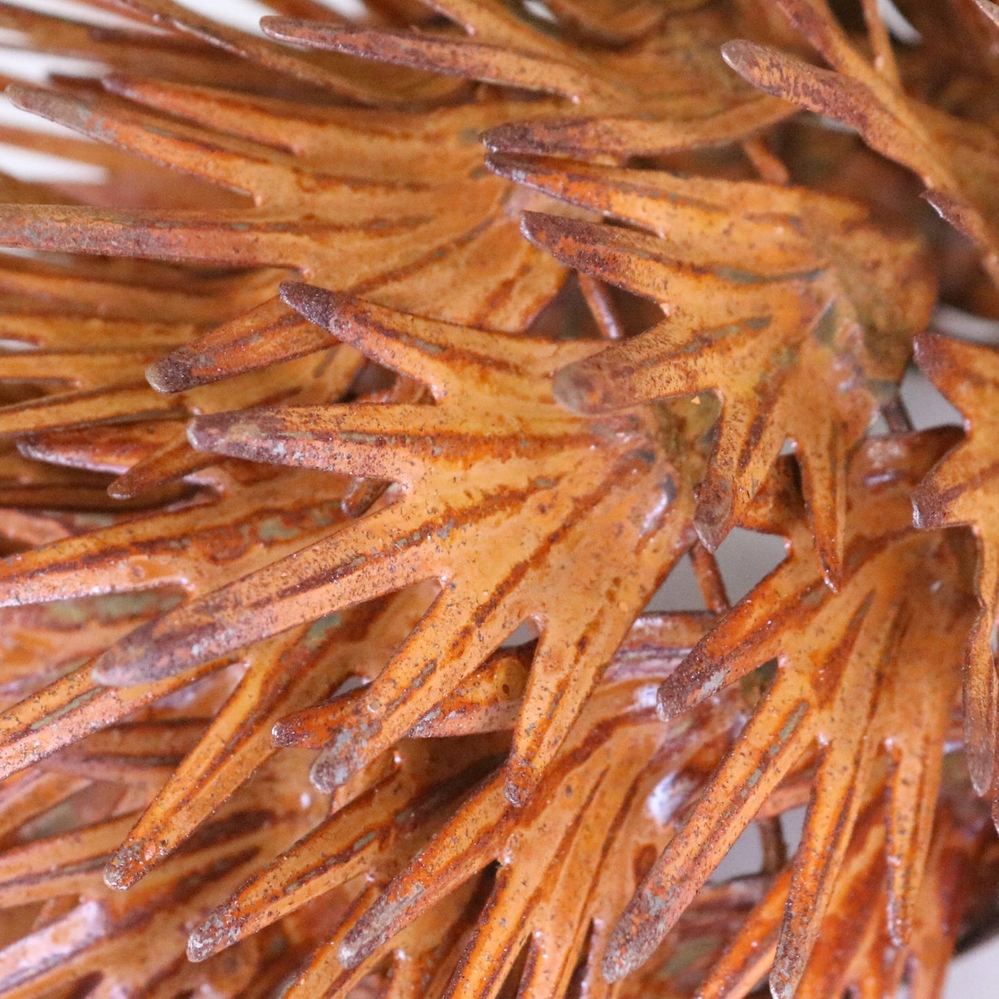 Rousel Hedgehog Rusty Garden Ornament - Closeup of Rusty Patina