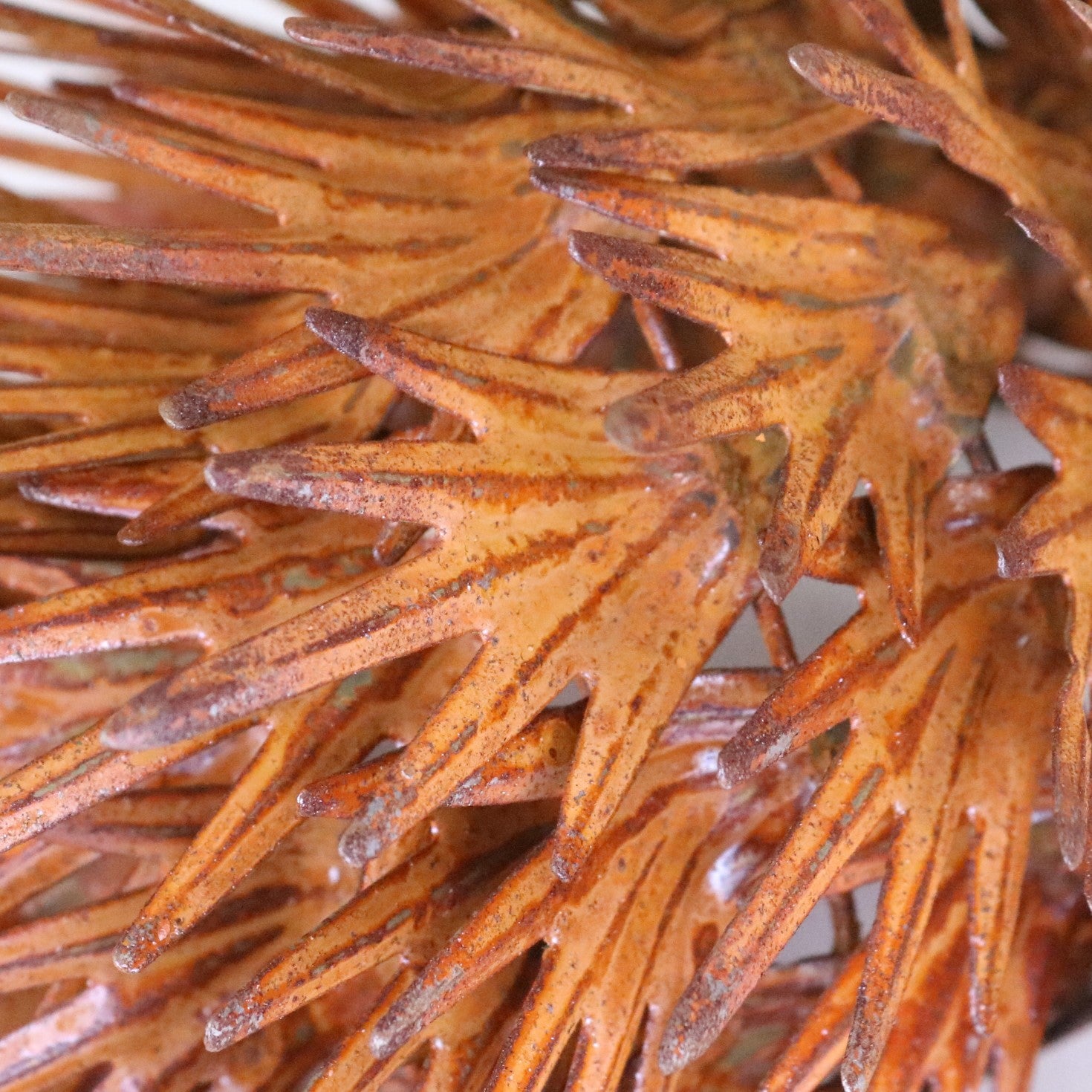 Rousel Hedgehog Rusty Garden Ornament - Closeup of Rusty Patina