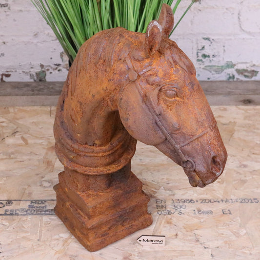 Rusty Horse Head Garden Ornament 45cm - Main Image