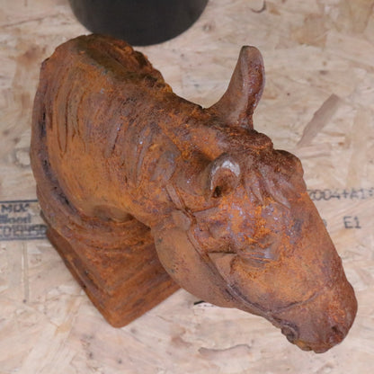 Rusty Horse Head Garden Ornament 45cm - Top View