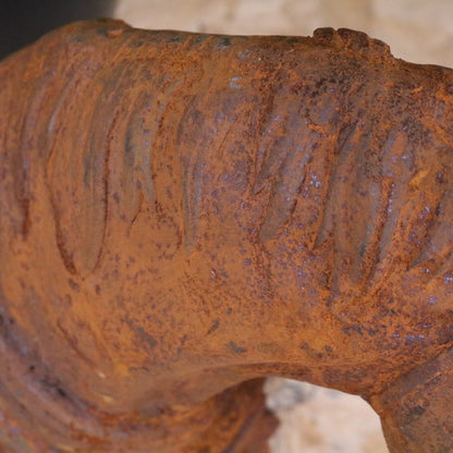 Rusty Horse Head Garden Ornament 45cm - Closeup of Hair Detail
